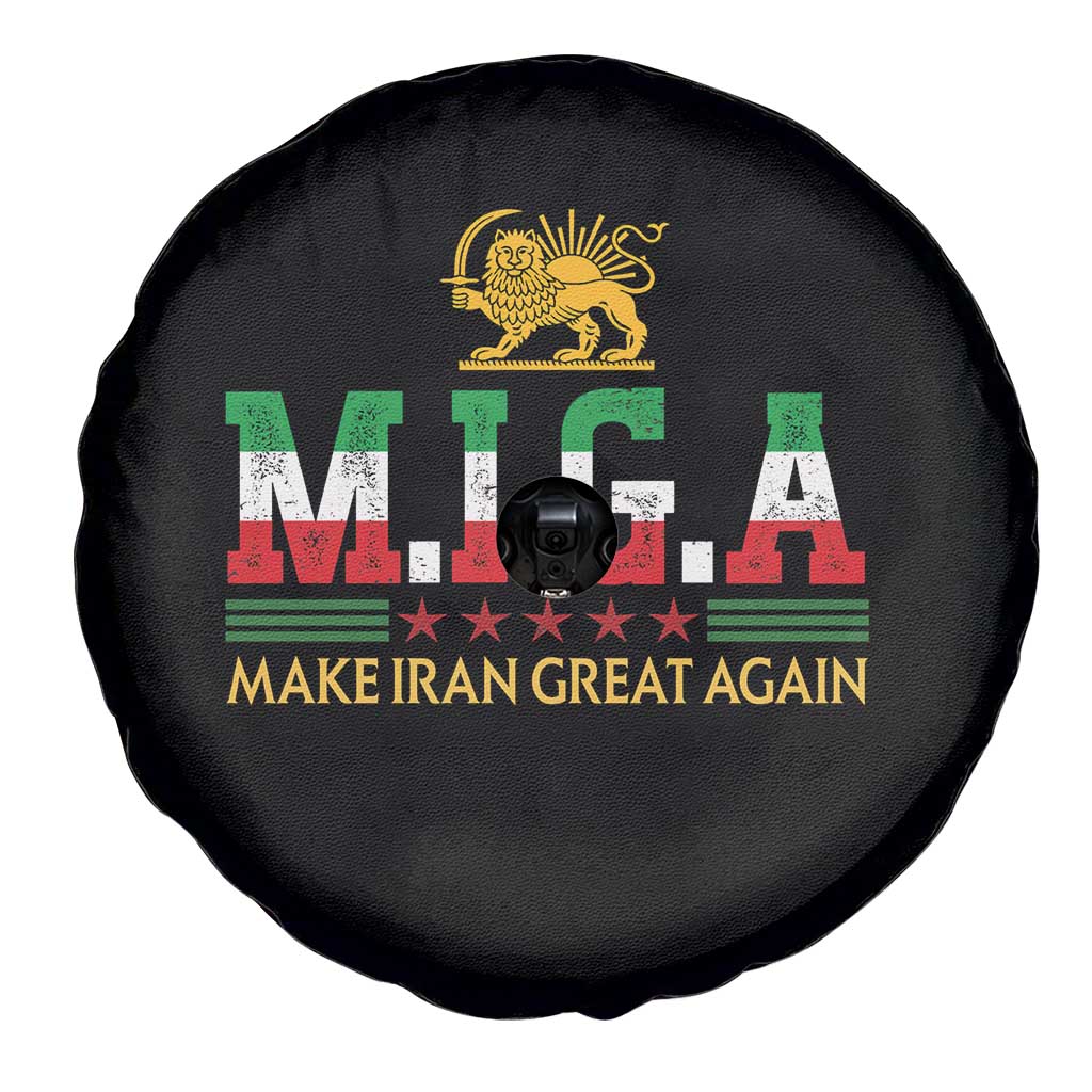 Make Iran Great Again Patriotic MIGA Spare Tire Cover Lion and Sun Persian Flag Freedom Iranian Revolution TS02 Print Your Wear