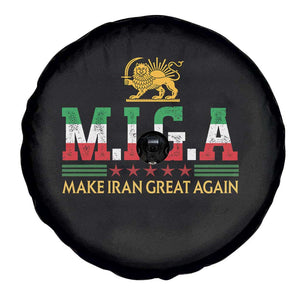 Make Iran Great Again Patriotic MIGA Spare Tire Cover Lion and Sun Persian Flag Freedom Iranian Revolution TS02 Print Your Wear