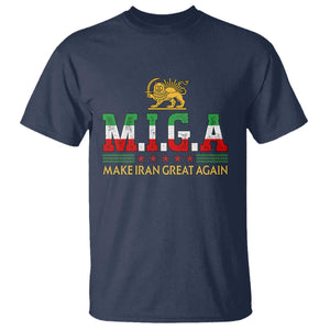 Make Iran Great Again Patriotic MIGA T Shirt Lion and Sun Persian Flag Freedom Iranian Revolution TS02 Navy Print Your Wear