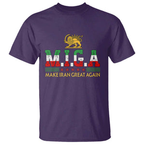 Make Iran Great Again Patriotic MIGA T Shirt Lion and Sun Persian Flag Freedom Iranian Revolution TS02 Purple Print Your Wear