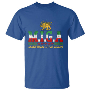 Make Iran Great Again Patriotic MIGA T Shirt Lion and Sun Persian Flag Freedom Iranian Revolution TS02 Royal Blue Print Your Wear