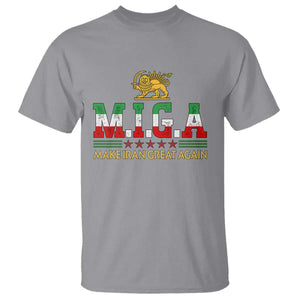 Make Iran Great Again Patriotic MIGA T Shirt Lion and Sun Persian Flag Freedom Iranian Revolution TS02 Sport Gray Print Your Wear