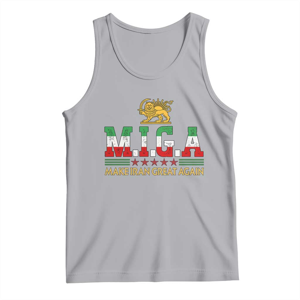 Make Iran Great Again Patriotic MIGA Tank Top Lion and Sun Persian Flag Freedom Iranian Revolution TS02 Athletic Heather Print Your Wear