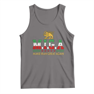 Make Iran Great Again Patriotic MIGA Tank Top Lion and Sun Persian Flag Freedom Iranian Revolution TS02 Deep Heather Print Your Wear
