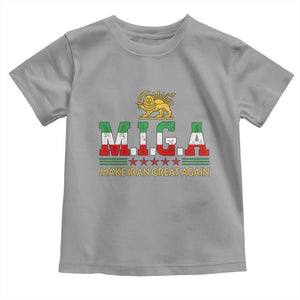 Make Iran Great Again Patriotic MIGA Toddler T Shirt Lion and Sun Persian Flag Freedom Iranian Revolution TS02 Sport Gray Print Your Wear