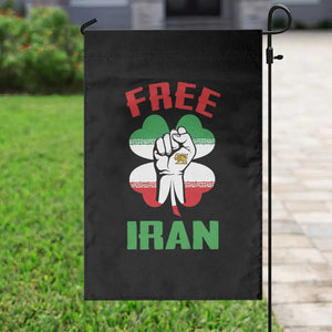 Free Iran Raised Fist and Persian Flag Clover Garden Flag Lion and Sun Freedom Fighter Iranian Revolution TS02 Print Your Wear