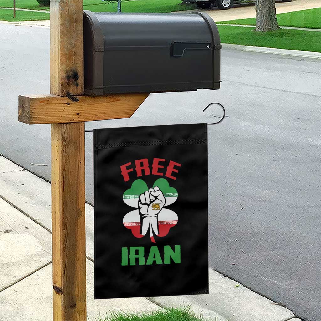 Free Iran Raised Fist and Persian Flag Clover Garden Flag Lion and Sun Freedom Fighter Iranian Revolution TS02 Print Your Wear