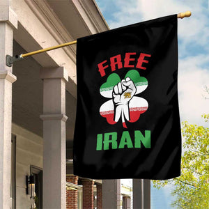 Free Iran Raised Fist and Persian Flag Clover Garden Flag Lion and Sun Freedom Fighter Iranian Revolution TS02 Print Your Wear