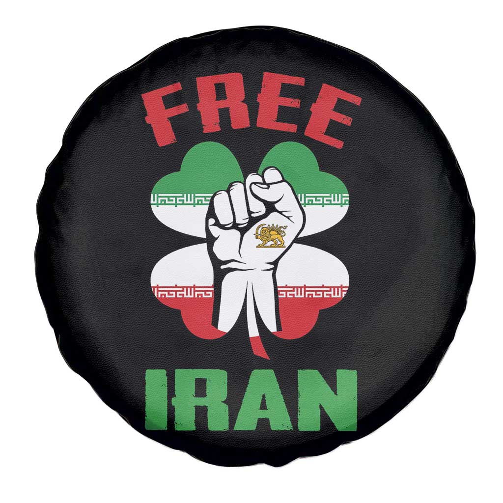 Free Iran Raised Fist and Persian Flag Clover Spare Tire Cover Lion and Sun Freedom Fighter Iranian Revolution TS02 Print Your Wear