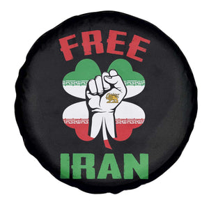 Free Iran Raised Fist and Persian Flag Clover Spare Tire Cover Lion and Sun Freedom Fighter Iranian Revolution TS02 Print Your Wear