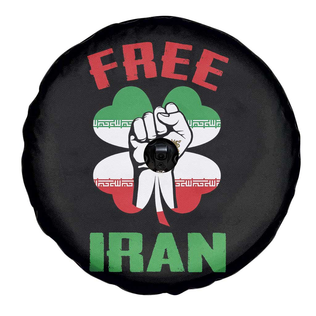 Free Iran Raised Fist and Persian Flag Clover Spare Tire Cover Lion and Sun Freedom Fighter Iranian Revolution TS02 Print Your Wear