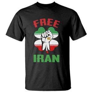 Free Iran T Shirt - Raised Fist Persian Flag Lion and Sun Freedom Fighter Iranian Revolution Tee TS02 Black Print Your Wear