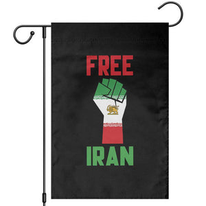 Free Iran Raised Fist Garden Flag Persian Flag Lion and Sun Emblem Iranian Revolution TS02 Black Print Your Wear