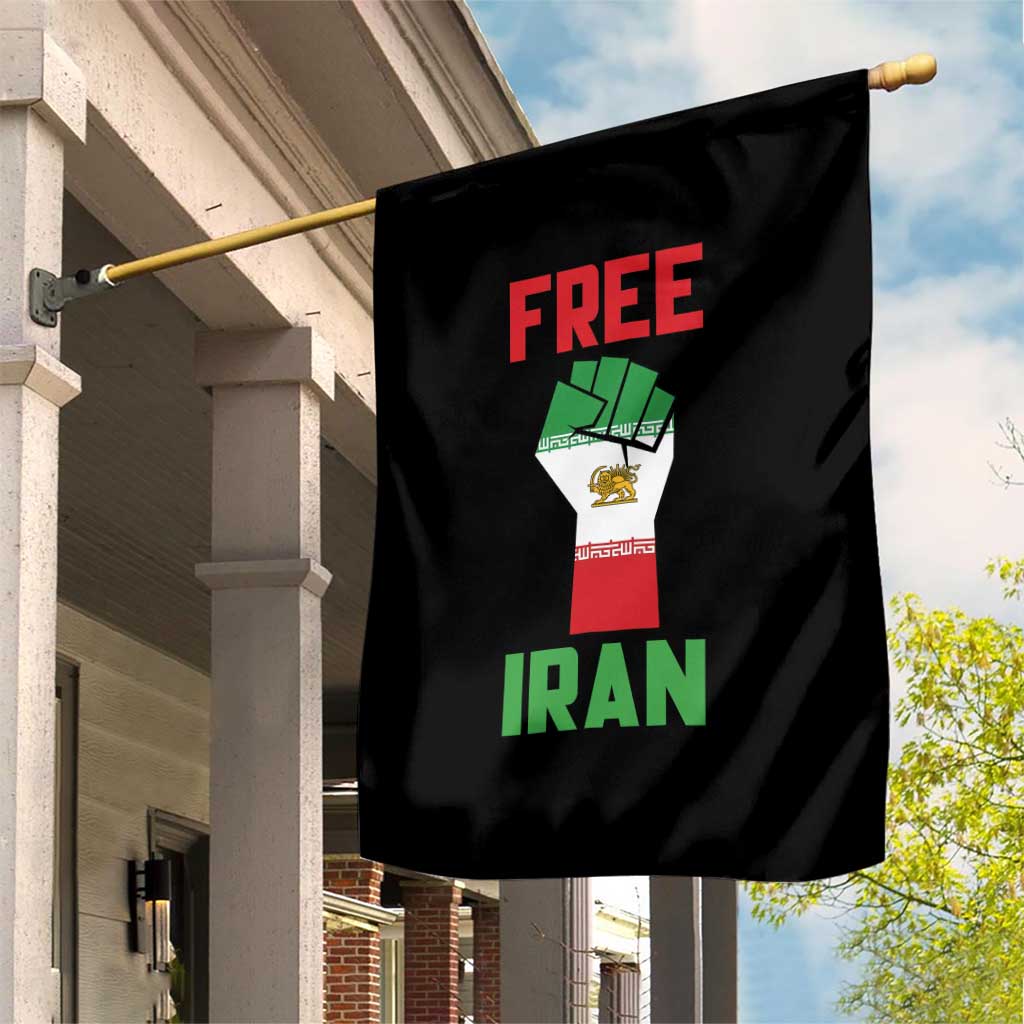 Free Iran Raised Fist Garden Flag Persian Flag Lion and Sun Emblem Iranian Revolution TS02 Print Your Wear