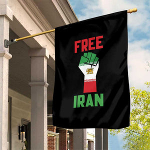 Free Iran Raised Fist Garden Flag Persian Flag Lion and Sun Emblem Iranian Revolution TS02 Print Your Wear