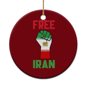 Free Iran Raised Fist Ceramic Ornament Persian Flag Lion and Sun Emblem Iranian Revolution TS02 1pc Red Print Your Wear