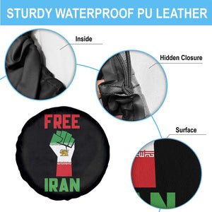 Free Iran Raised Fist Spare Tire Cover Persian Flag Lion and Sun Emblem Iranian Revolution TS02 Print Your Wear