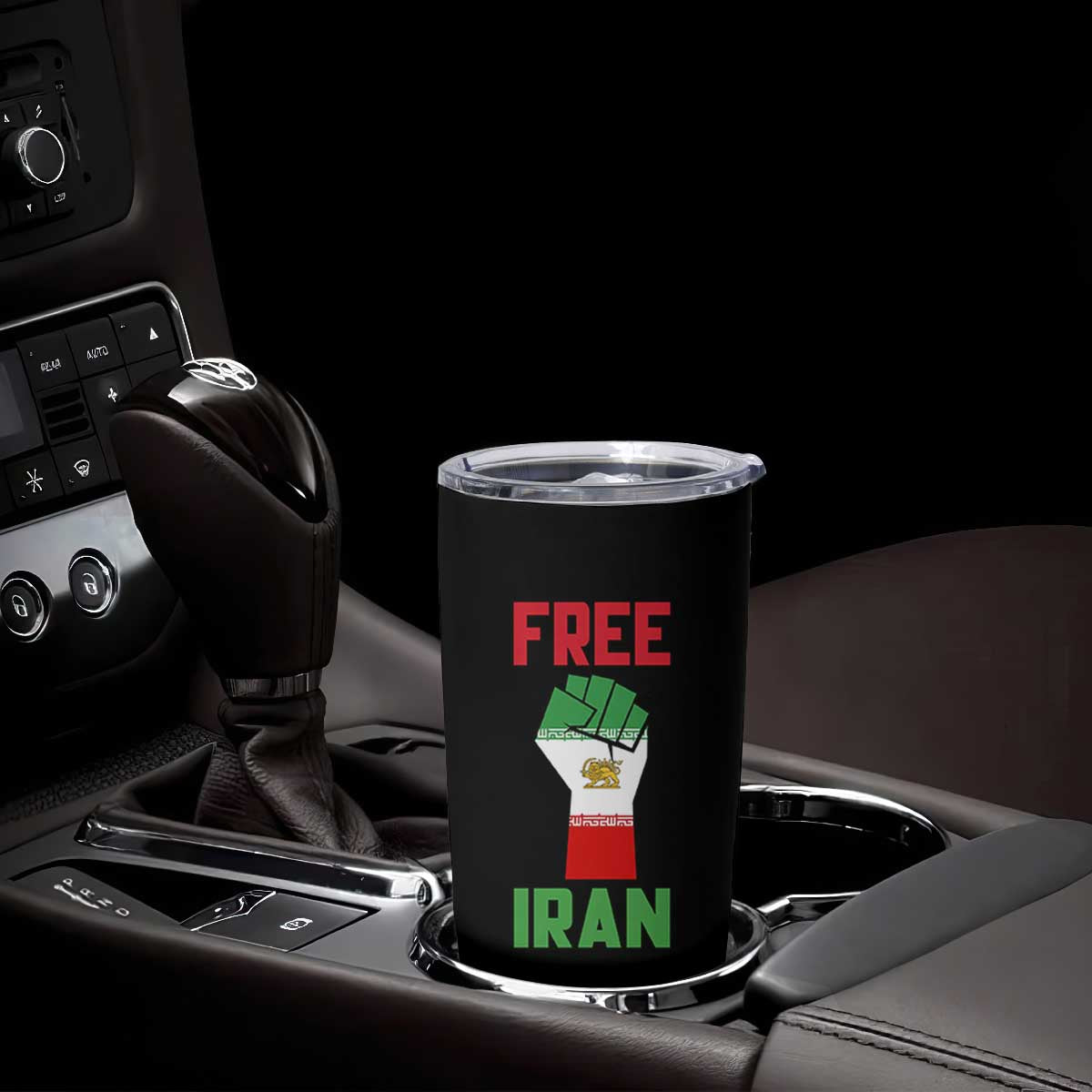 Free Iran Raised Fist Tumbler Cup Persian Flag Lion and Sun Emblem Iranian Revolution TS02 Print Your Wear