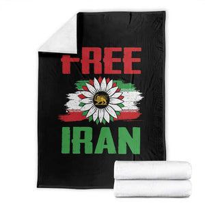 Free Iran Sunflower Throw Blanket Persian Flag Lion and Su Iranian Revolution Freedom Supporters TS02 Black Print Your Wear