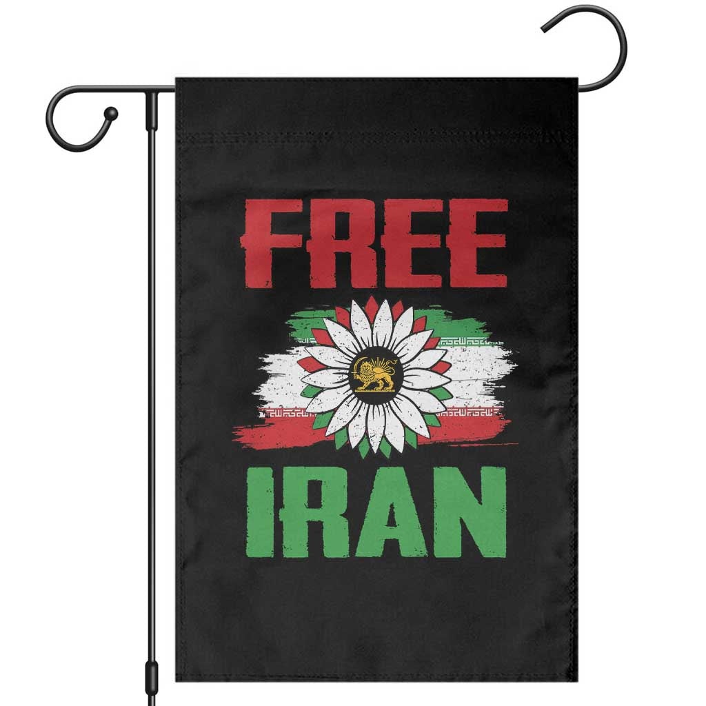 Free Iran Sunflower Garden Flag Persian Flag Lion and Su Iranian Revolution Freedom Supporters TS02 Black Print Your Wear
