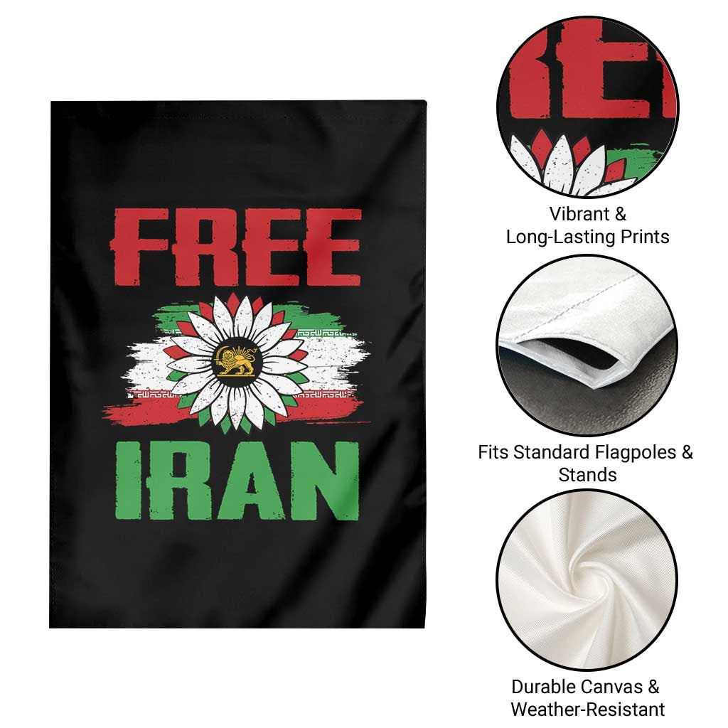 Free Iran Sunflower Garden Flag Persian Flag Lion and Su Iranian Revolution Freedom Supporters TS02 Print Your Wear