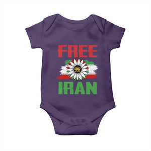 Free Iran Sunflower Baby Onesie Persian Flag Lion and Su Iranian Revolution Freedom Supporters TS02 Purple Print Your Wear