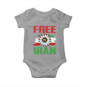Free Iran Sunflower Baby Onesie Persian Flag Lion and Su Iranian Revolution Freedom Supporters TS02 Sport Gray Print Your Wear