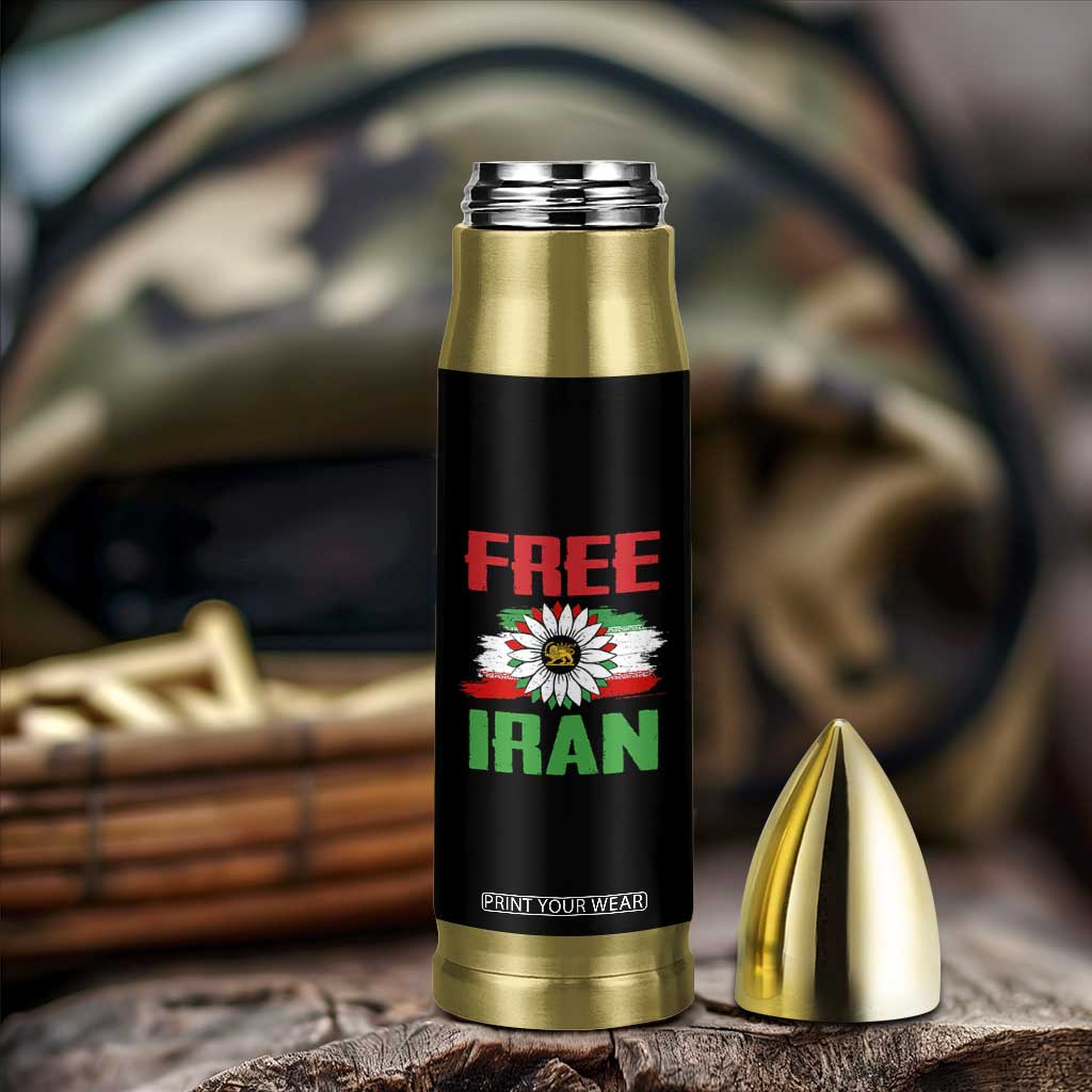 Free Iran Sunflower Bullet Tumbler Persian Flag Lion and Su Iranian Revolution Freedom Supporters TS02 Print Your Wear