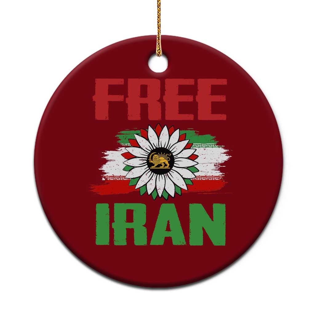 Free Iran Sunflower Ceramic Ornament Persian Flag Lion and Su Iranian Revolution Freedom Supporters TS02 1pc Red Print Your Wear
