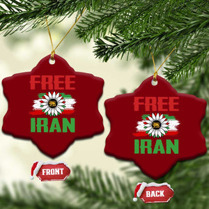 Free Iran Sunflower Ceramic Ornament Persian Flag Lion and Su Iranian Revolution Freedom Supporters TS02 Print Your Wear