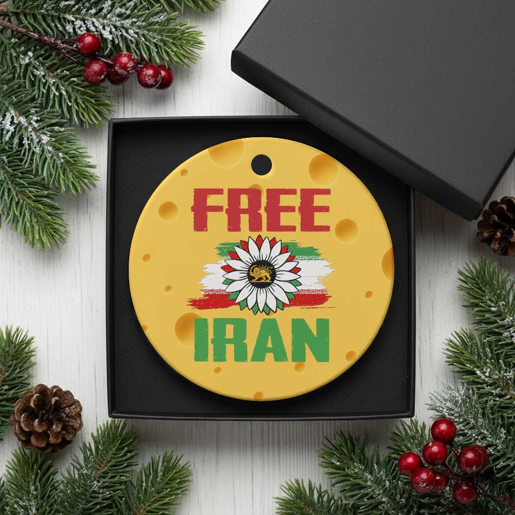 Free Iran Sunflower Ceramic Ornament Persian Flag Lion and Su Iranian Revolution Freedom Supporters TS02 1pc Yellow Cheese Print Your Wear