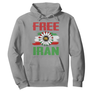 Free Iran Sunflower Hoodie Persian Flag Lion and Su Iranian Revolution Freedom Supporters TS02 Sport Gray Print Your Wear
