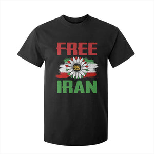 Free Iran Sunflower T Shirt For Kid Persian Flag Lion and Su Iranian Revolution Freedom Supporters TS02 Black Print Your Wear
