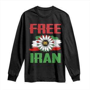 Free Iran Sunflower Long Sleeve Shirt Persian Flag Lion and Su Iranian Revolution Freedom Supporters TS02 Black Print Your Wear