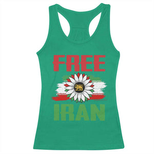 Free Iran Sunflower Racerback Tank Top Persian Flag Lion and Su Iranian Revolution Freedom Supporters TS02 Irish Green Print Your Wear