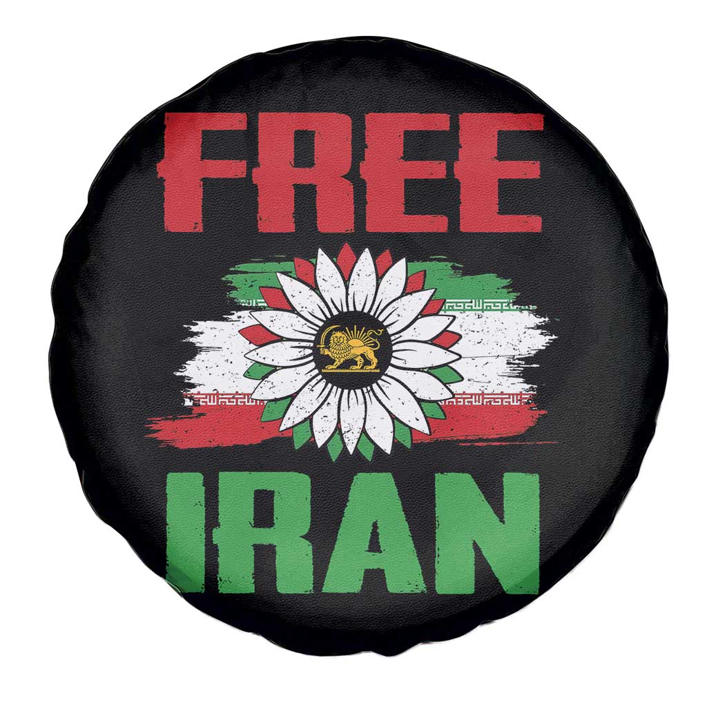 Free Iran Sunflower Spare Tire Cover Persian Flag Lion and Su Iranian Revolution Freedom Supporters TS02 Print Your Wear