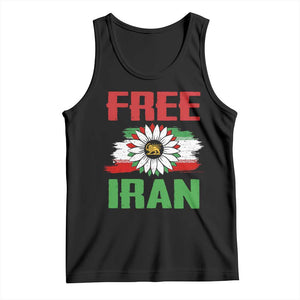 Free Iran Sunflower Tank Top Persian Flag Lion and Su Iranian Revolution Freedom Supporters TS02 Black Print Your Wear
