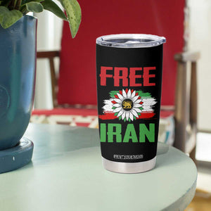 Free Iran Sunflower Tumbler Cup Persian Flag Lion and Su Iranian Revolution Freedom Supporters TS02 Print Your Wear