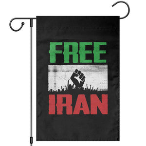 Free Iran Freedom Protest Garden Flag Iranian Flag Raised Fist and Crowd Revolution TS02 Black Print Your Wear