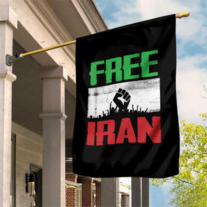 Free Iran Freedom Protest Garden Flag Iranian Flag Raised Fist and Crowd Revolution TS02 Print Your Wear