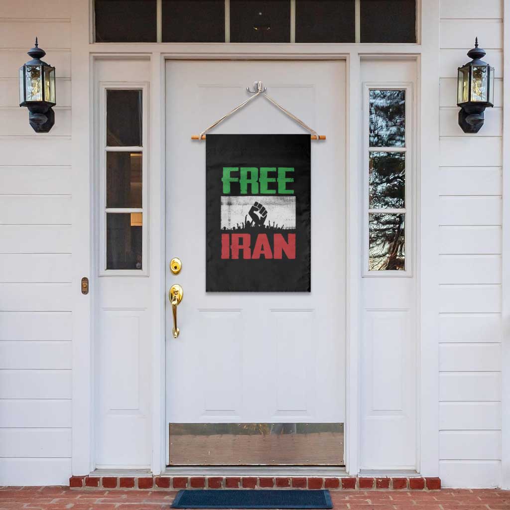 Free Iran Freedom Protest Garden Flag Iranian Flag Raised Fist and Crowd Revolution TS02 Print Your Wear