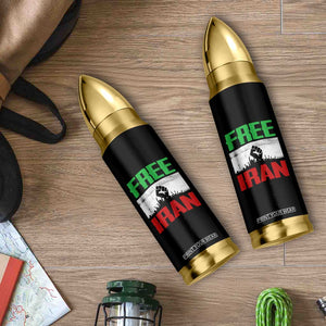 Free Iran Freedom Protest Bullet Tumbler Iranian Flag Raised Fist and Crowd Revolution TS02 Print Your Wear