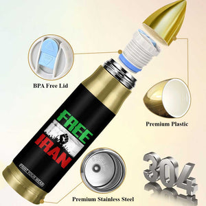 Free Iran Freedom Protest Bullet Tumbler Iranian Flag Raised Fist and Crowd Revolution TS02 Print Your Wear