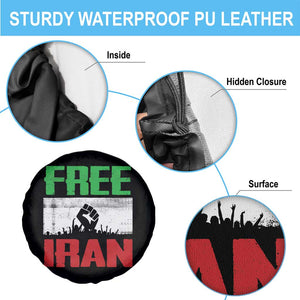 Free Iran Freedom Protest Spare Tire Cover Iranian Flag Raised Fist and Crowd Revolution TS02 Print Your Wear