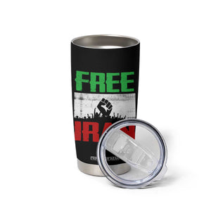 Free Iran Freedom Protest Tumbler Cup Iranian Flag Raised Fist and Crowd Revolution TS02 Print Your Wear