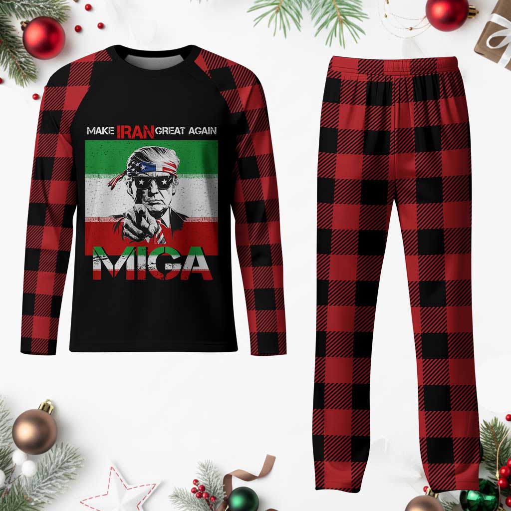 Make Iran Great Again Trump MIGA Plaid Pajama Set Persian Flag Freedom Iranian Revolution TS02 Buffalo Plaid Print Your Wear