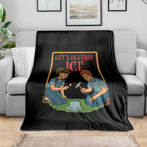 Let’s Destroy ICE Throw Blanket Retro Parody Protest with Satirical Childhood Graphic TS02 Print Your Wear