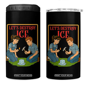 Let’s Destroy ICE 4 in 1 Can Cooler Tumbler Retro Parody Protest with Satirical Childhood Graphic TS02 One Size: 16 oz Black Print Your Wear