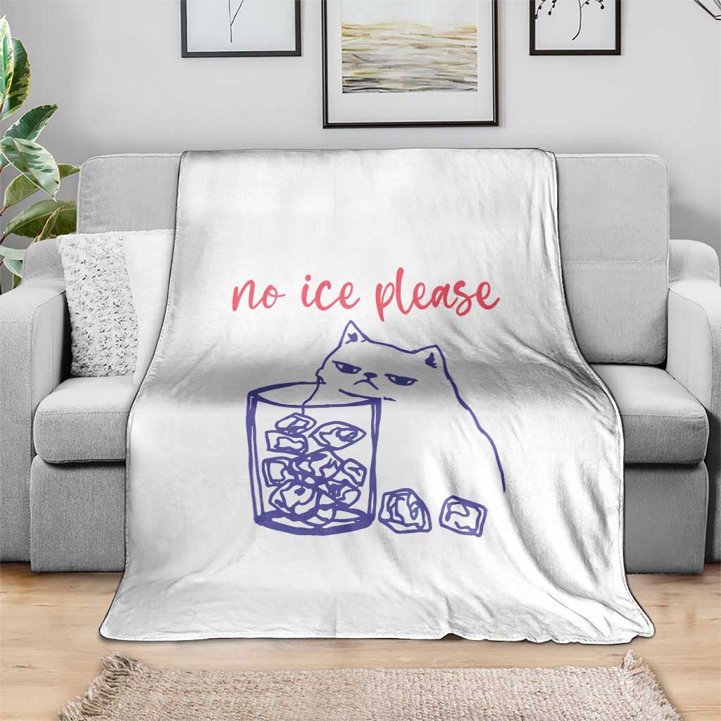 No Ice Please Funny Cat Meme Throw Blanket Subtle Against Ice Protest Political Resistance TS02 Print Your Wear