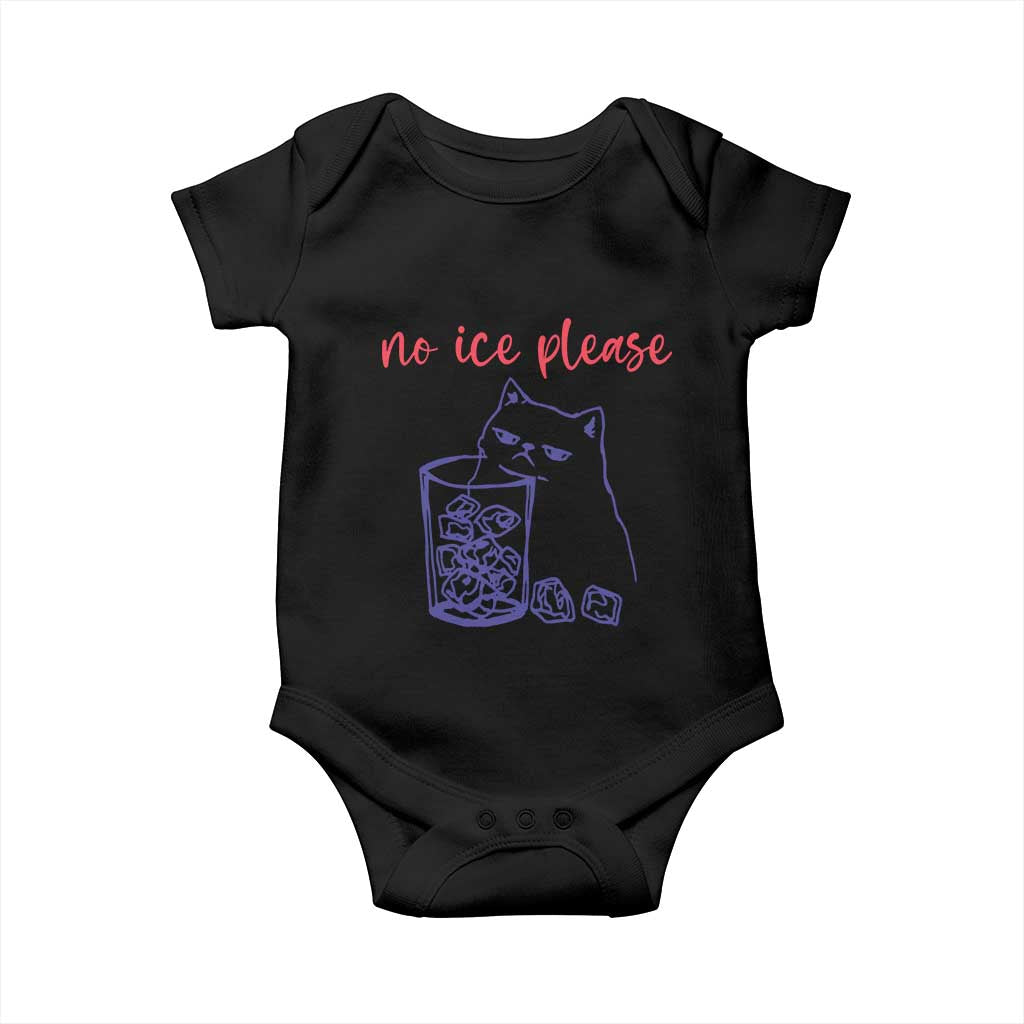 No Ice Please Funny Cat Meme Baby Onesie Subtle Against Ice Protest Political Resistance TS02 Black Print Your Wear